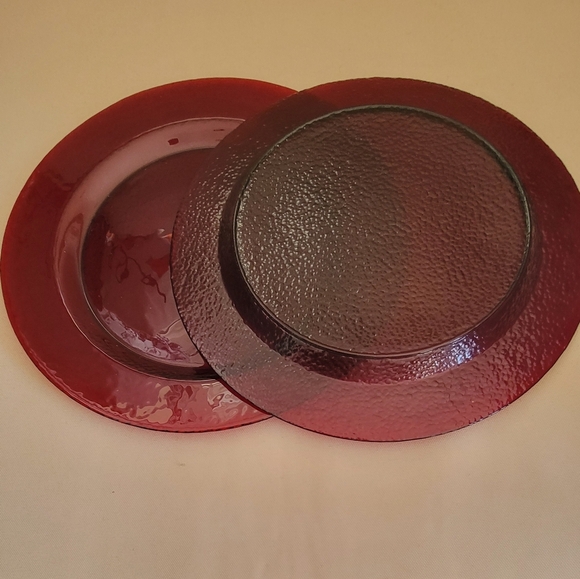 Pier 1-Ruby Glass Dinner Plates-6 - Picture 3 of 3